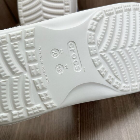 Crocs Classic Solarized Sandals Womens 12 Slip On Slide Colorful Two Strap White - Picture 9 of 9